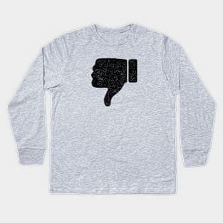 Thumbs Down Thumb Boo - Distressed - Black Kids Long Sleeve T-Shirt